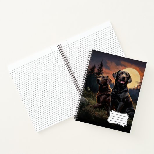 Labrador Retrievers in einer mondbeleuchteten Nach Notizblock (Innenseite)
