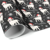 Labrador Retrievers in Weihnachten Hats Schneefloc Geschenkpapier (Rolleneckpunkt)
