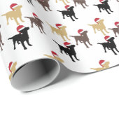 Labrador Retrievers In Weihnachtsmannmütze Weihnac Geschenkpapier (Rolleneckpunkt)