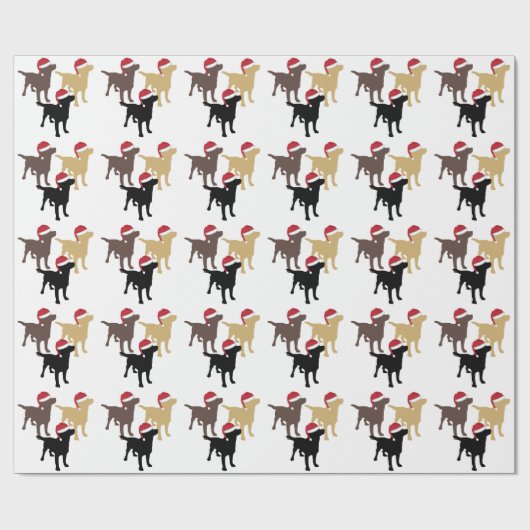Labrador Retrievers In Weihnachtsmannmütze Weihnac Geschenkpapier (Flach)