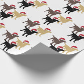 Labrador Retrievers In Weihnachtsmannmütze Weihnac Geschenkpapier (Ecke)