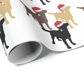 Labrador Retrievers In Weihnachtsmannmütze Weihnac Geschenkpapier (Rolleneckpunkt)