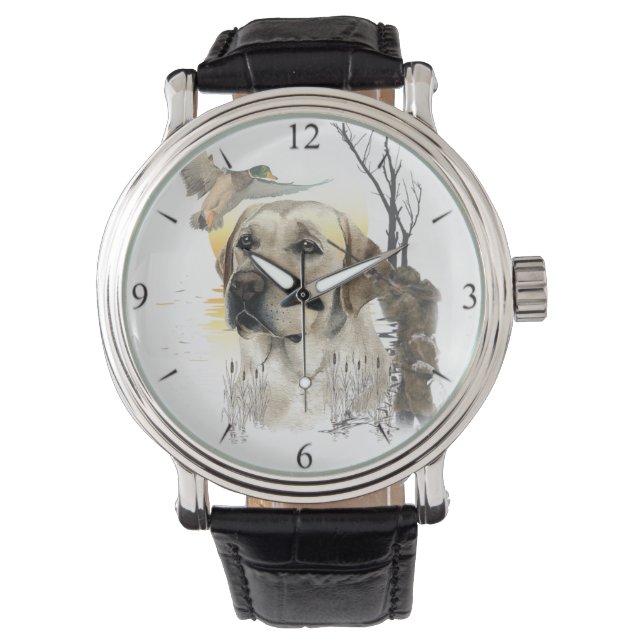 Labrador Retrievers (Jagdhunde) Armbanduhr (Vorderseite)