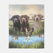 Labrador Retrievers (Jagdhunde) Fleecedecke (Vorderseite)