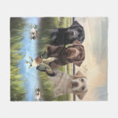 Labrador Retrievers (Jagdhunde) Fleecedecke (Vorderseite (Horizontal))