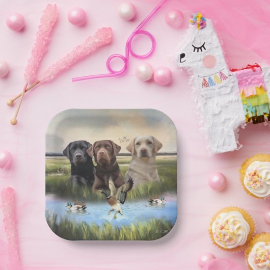 Labrador Retrievers (Jagdhunde) Pappteller (Party)