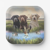 Labrador Retrievers (Jagdhunde) Pappteller (Vorderseite)