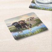 Labrador Retrievers (Jagdhunde) Rechteckiger Pappuntersetzer (angewinkelt)