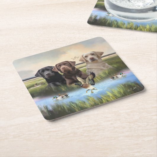 Labrador Retrievers (Jagdhunde) Rechteckiger Pappuntersetzer (angewinkelt)