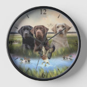 Labrador Retrievers (Jagdhunde) Uhr (Vorderseite)