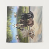Labrador Retrievers (Jagdhunde) Wandteppich (Vorderseite (Horizontal))