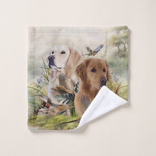 Labrador Retrievers mit Fasan,Kunst Badhandtuch Set (Waschlappen)
