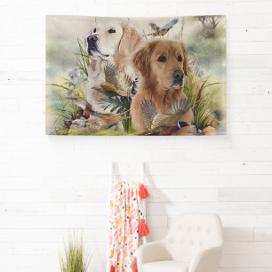 Labrador Retrievers mit Fasan,Kunst Banner
