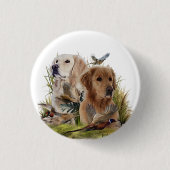 Labrador Retrievers mit Fasan,Kunst Button (Vorderseite)
