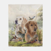 Labrador Retrievers mit Fasan,Kunst Fleecedecke (Vorderseite)