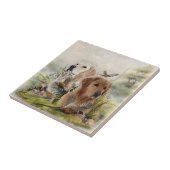 Labrador Retrievers mit Fasan,Kunst Fliese (Seite)