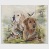 Labrador Retrievers mit Fasan,Kunst Geschenkpapier (Flach)