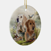 Labrador Retrievers mit Fasan,Kunst Keramik Ornament (Rechts)