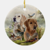 Labrador Retrievers mit Fasan,Kunst Keramik Ornament (Hinten)