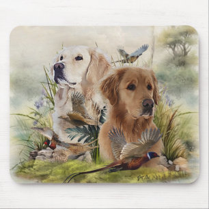 Labrador Retrievers mit Fasan,Kunst Mousepad