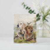 Labrador Retrievers mit Fasan,Kunst Postkarte (Stehend Vorderseite)