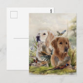 Labrador Retrievers mit Fasan,Kunst Postkarte (Vorne/Hinten)