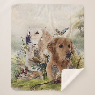 Labrador Retrievers mit Fasan,Kunst Sherpadecke
