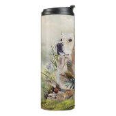 Labrador Retrievers mit Fasan,Kunst Thermosbecher (Nach links gedreht)