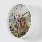 Labrador Retrievers mit Fasan,Kunst Uhr (Winkel)