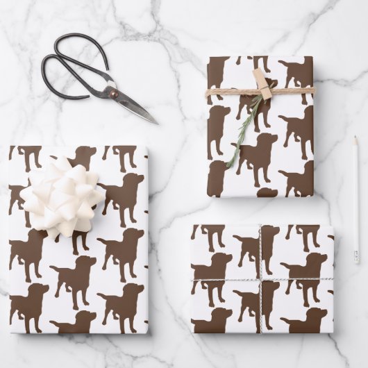 Labrador Retrievers Schokolade-Hundemuster Geschenkpapier Set (Vorderseite)