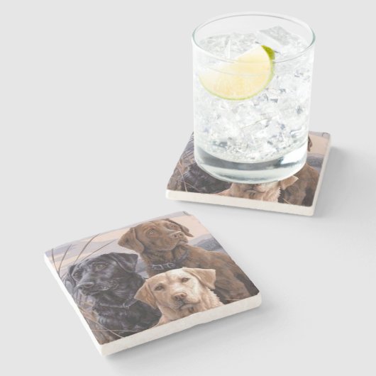 Labrador Retrievers Steinuntersetzer (Seitenansicht)