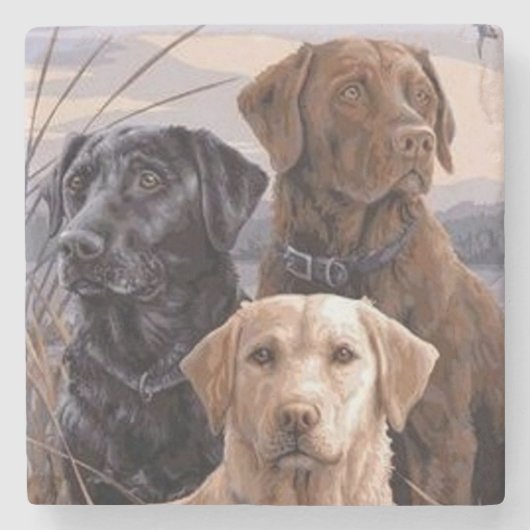 Labrador Retrievers Steinuntersetzer (Vorderseite)