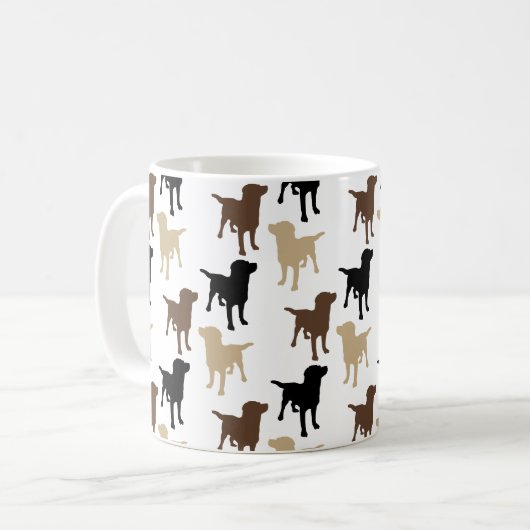 Labrador Retrievers Yellow Black Chocolate Dog Kaffeetasse (Vorderseite Links)