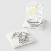 Labrador-Retrieverstein-Untersetzer Steinuntersetzer (Seitenansicht)