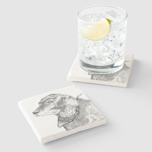 Labrador-Retrieverstein-Untersetzer Steinuntersetzer (Seitenansicht)