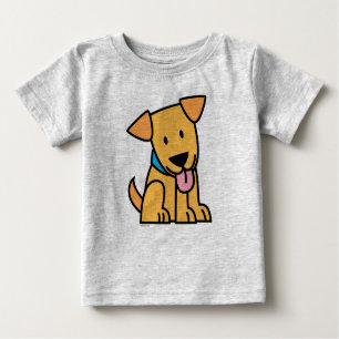 Labrador-Retrieverwelpenhund sitzen goldenen Baby T-shirt