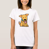 Labrador-Retrieverwelpenhund sitzen goldenen T-Shirt (Vorderseite)