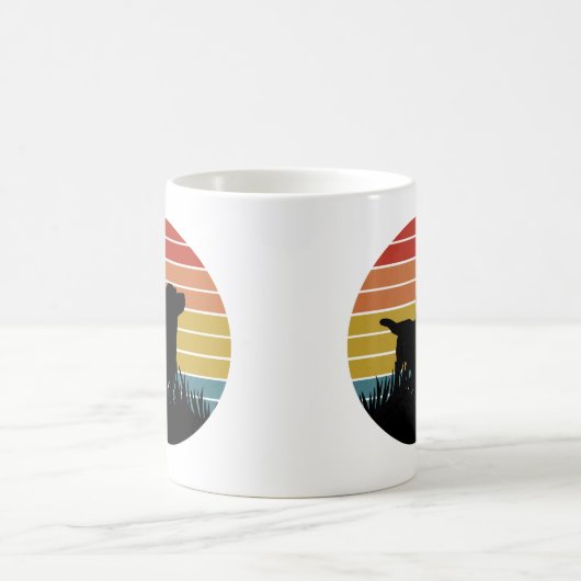 Labrador Retro Sunset Kaffeetasse (Mittel)