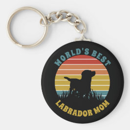 Labrador Retro Sunset Personalisiert Schlüsselanhänger