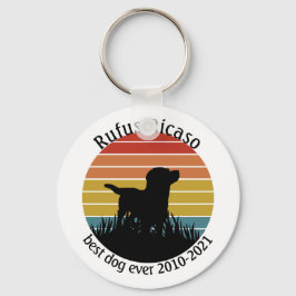 Labrador Retro Sunset Personalisiert Schlüsselanhänger