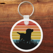 Labrador Retro Sunset Schlüsselanhänger (Vorderseite)