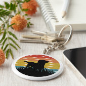 Labrador Retro Sunset Schlüsselanhänger (Seite)
