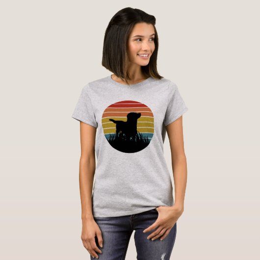 Labrador Retro Sunset T-Shirt (Vorne ganz)