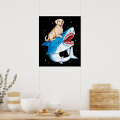 Labrador Riding Shark, Jawsome Dog Lover Geschenke Poster (Küche)