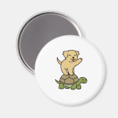 Labrador Riding Tortoise Magnet (Vorderseite/Rückseite)