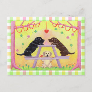 Labrador Romance Valentine Feiertagspostkarte