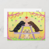 Labrador Romance Valentine Feiertagspostkarte (Vorne/Hinten)