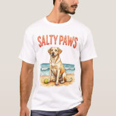 Labrador Salty Paws Strand T-Shirt (Vorderseite)