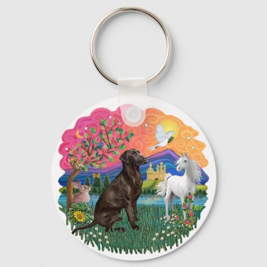 Labrador (Schokolade Schlüsselanhänger (Vorderseite)