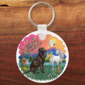 Labrador (Schokolade Schlüsselanhänger (Vorderseite)